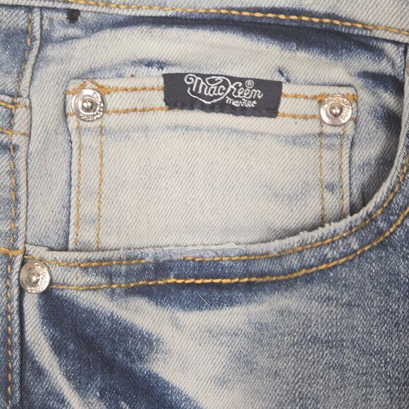 Women's Mackeen Skinny Skull Jeans Size30 Inseam32 Distress - Picture 3 of 11